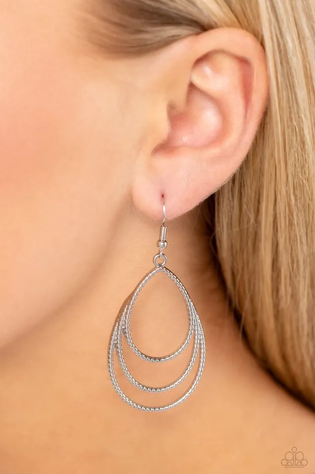 Paparazzi Jewelry Earrings Paparazzi Earring Trendy TIERDrops Silver