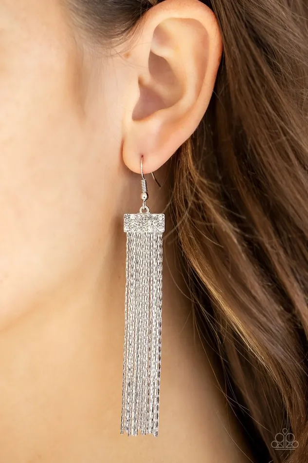Paparazzi Jewelry Earrings Paparazzi Earring Twinkling Tapestry White