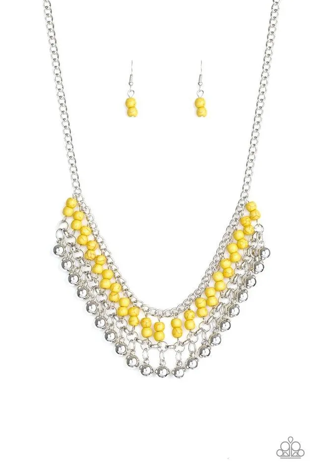 Paparazzi Jewelry Necklaces Paparazzi Necklace Beaded Bliss Yellow
