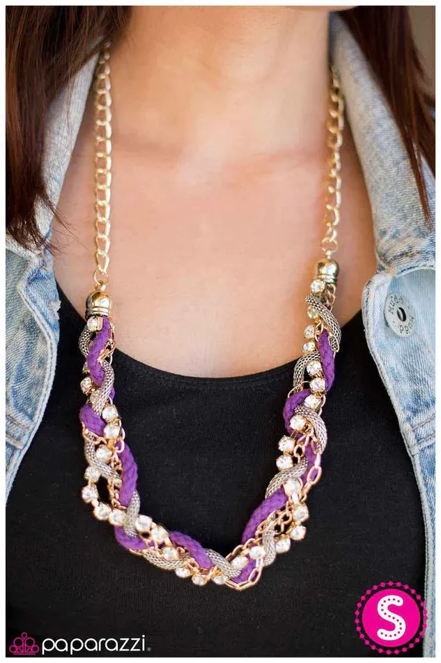Paparazzi Jewelry Necklaces Paparazzi Necklace Braided Treasure Purple