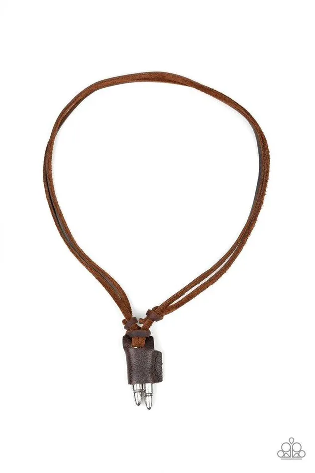 Paparazzi Jewelry Necklaces Paparazzi Necklace Dodge a Bullet Brown