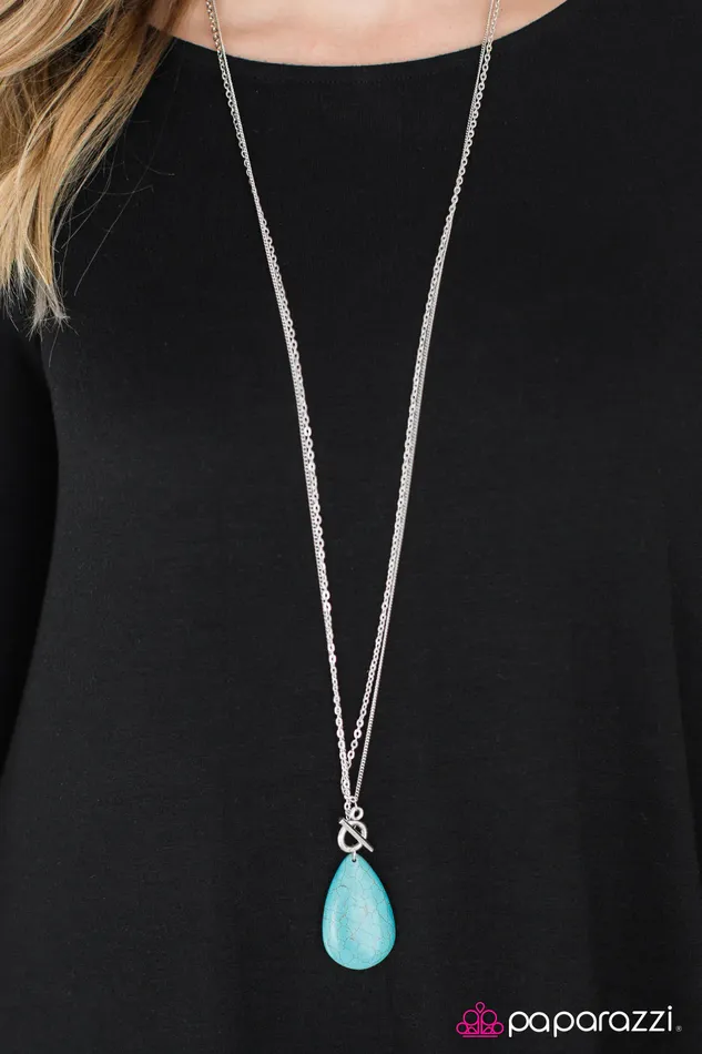 Paparazzi Jewelry Necklaces Paparazzi Necklace Earthy Essence Blue