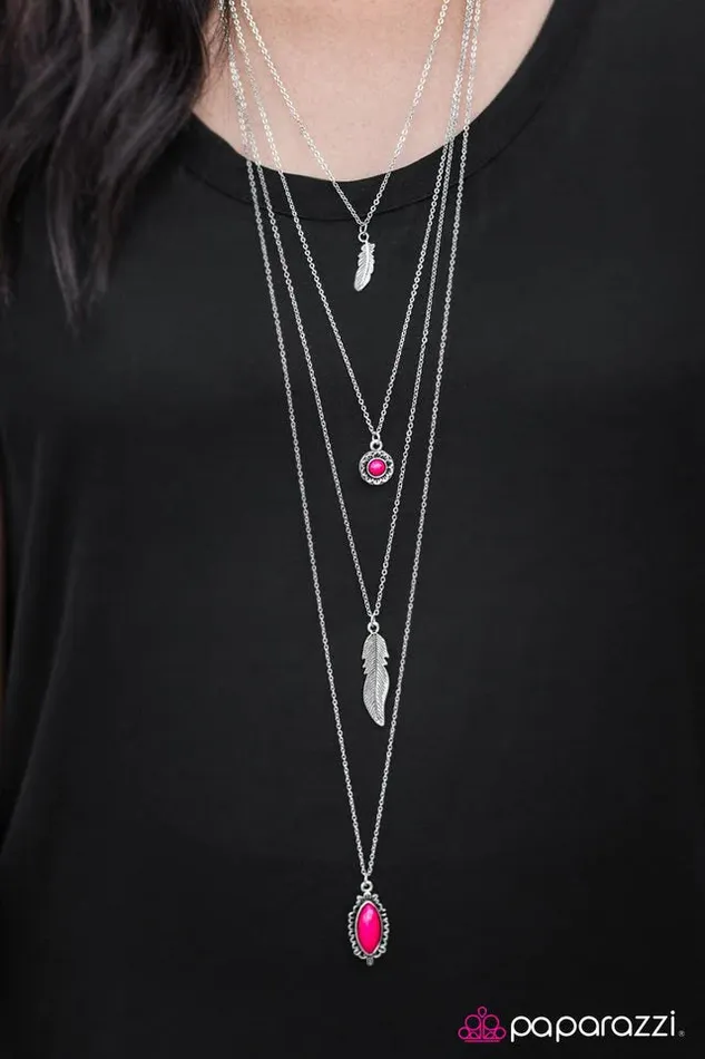 Paparazzi Jewelry Necklaces Paparazzi Necklace Flying Lessons Pink