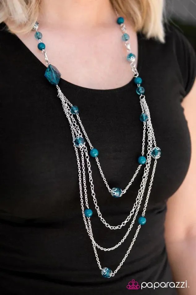 Paparazzi Jewelry Necklaces Paparazzi Necklace Fool For Jewels Blue
