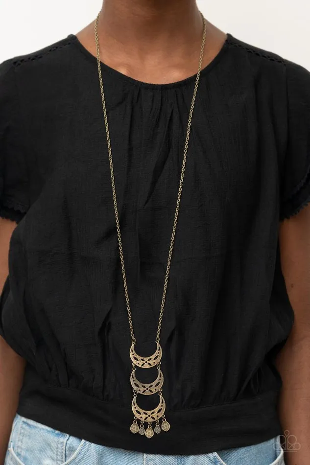 Paparazzi Jewelry Necklaces Paparazzi Necklace HalfMoon Child Brass