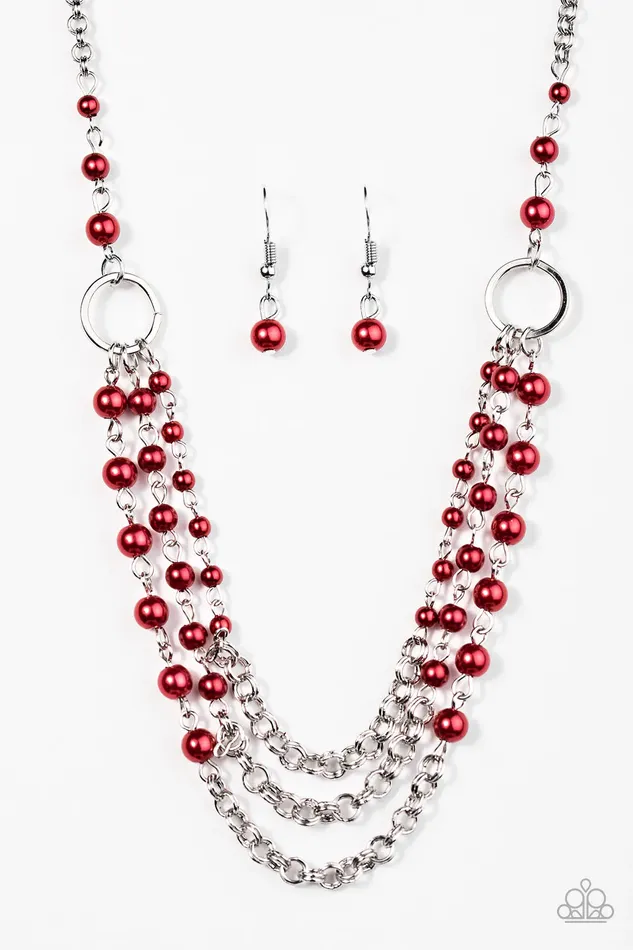Paparazzi Jewelry Necklaces Paparazzi Necklace Luxury Shimmer Red