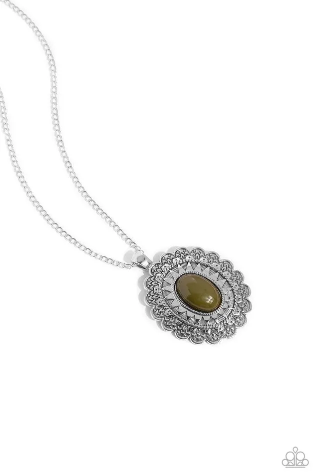 Paparazzi Jewelry Necklaces Paparazzi Necklace Mesa Medallion Green Paparazzi Jewelry Necklaces Paparazzi Necklace Mesa Medallion Green