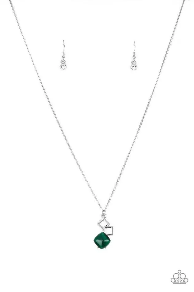 Paparazzi Jewelry Necklaces Paparazzi Necklace Stylishly Square Green
