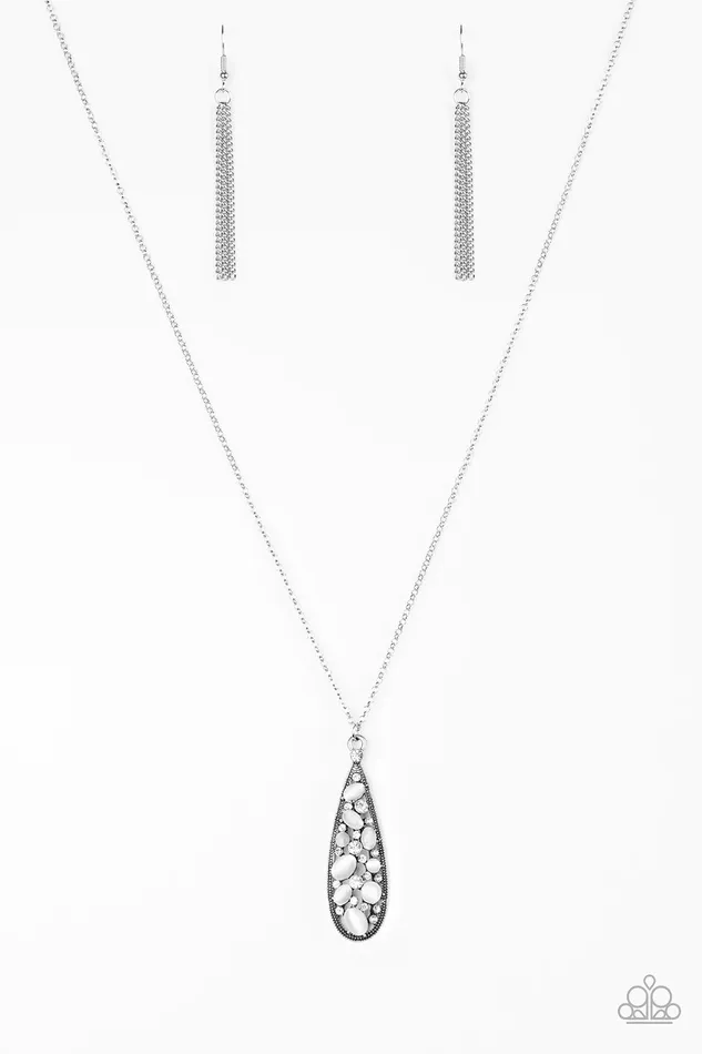 Paparazzi Jewelry Necklaces Paparazzi Necklace Teardrop Treasure White
