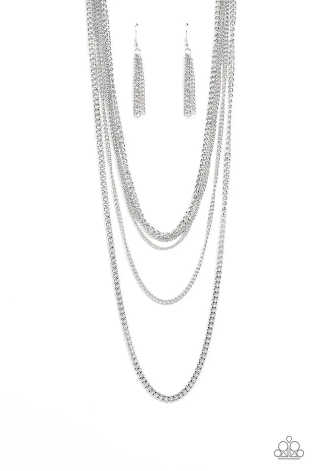 Paparazzi Jewelry Necklaces Paparazzi Necklace Top of the Food Chain Silver Paparazzi Jewelry Necklaces Paparazzi Necklace Top of the Food Chain Silver