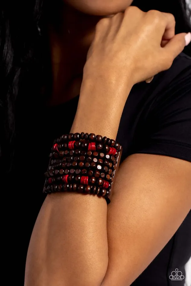 Paparazzi Jewelry Paparazzi Bracelet Tropical Time Zone Red Bracelets