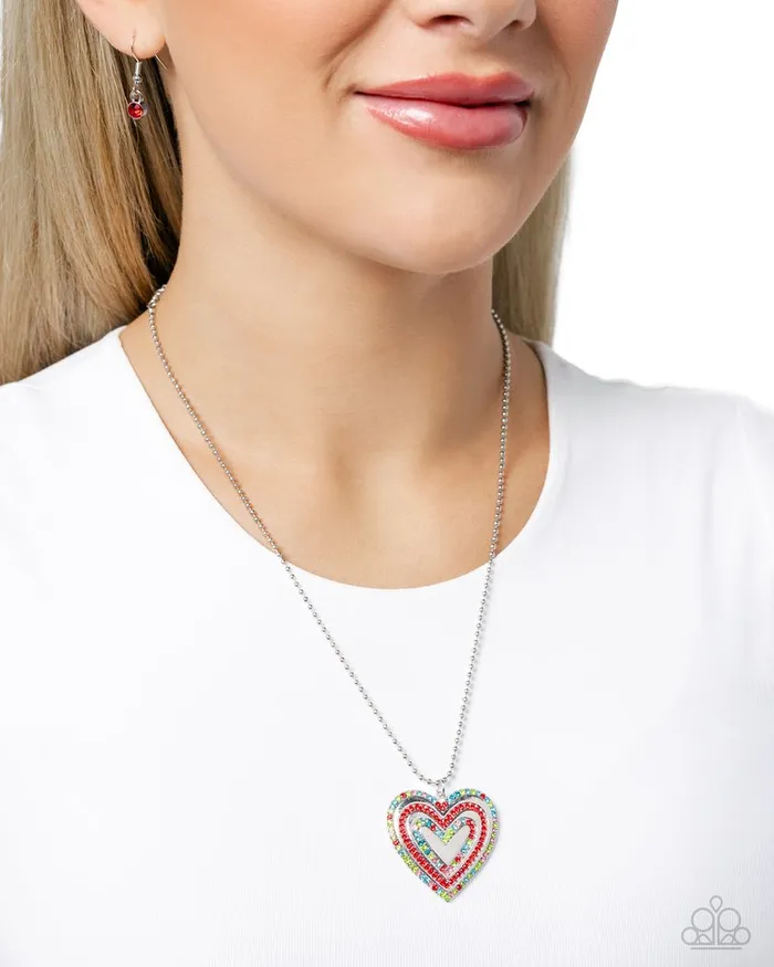 Paparazzi Jewelry Paparazzi Necklace Hallucinatory Hearts Red Necklaces