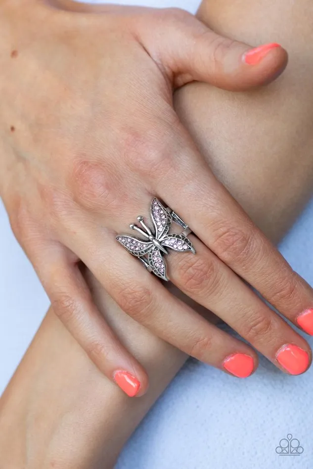 Paparazzi Jewelry Paparazzi Ring Blinged Out Butterfly Pink Rings