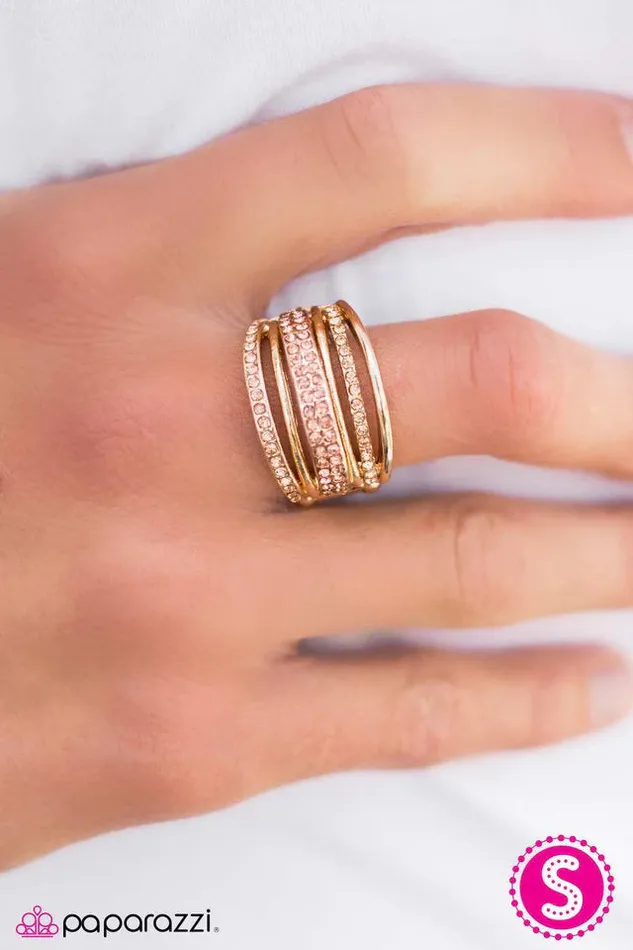 Paparazzi Jewelry Rings Paparazzi Ring Crystal Bridges Gold