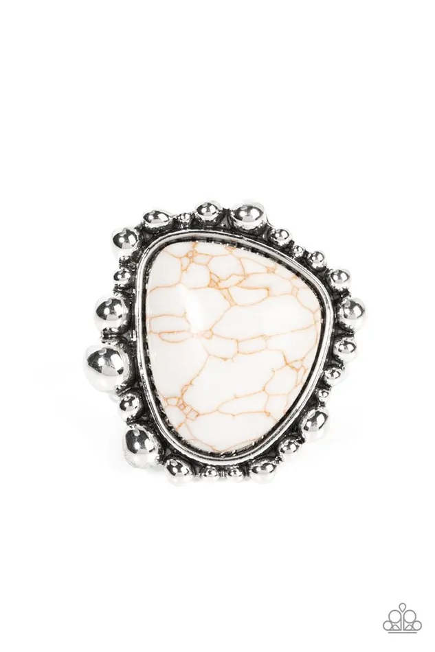 Paparazzi Jewelry Rings Paparazzi Ring Dont DWELLER on It White Paparazzi Jewelry Rings Paparazzi Ring Dont DWELLER on It White