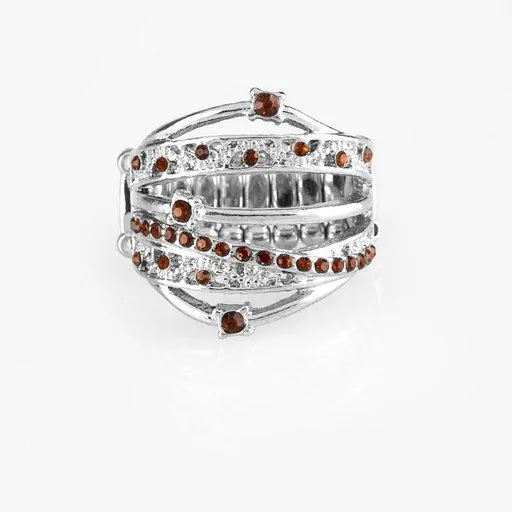 Paparazzi Jewelry Rings Paparazzi Ring Making The World Sparkle Brown