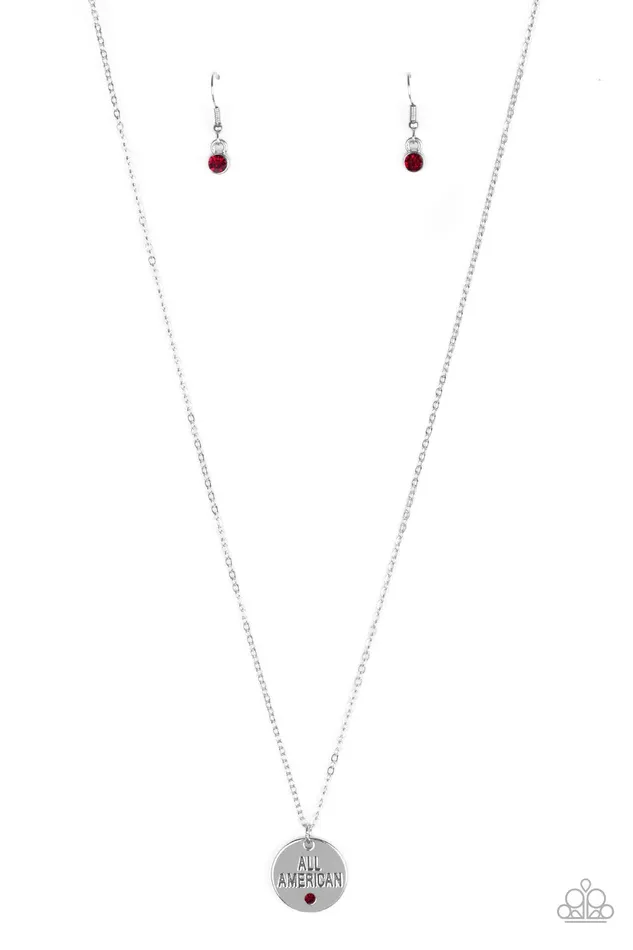 Paparazzi Necklace All American All The Time Red Paparazzi Jewelry Necklaces