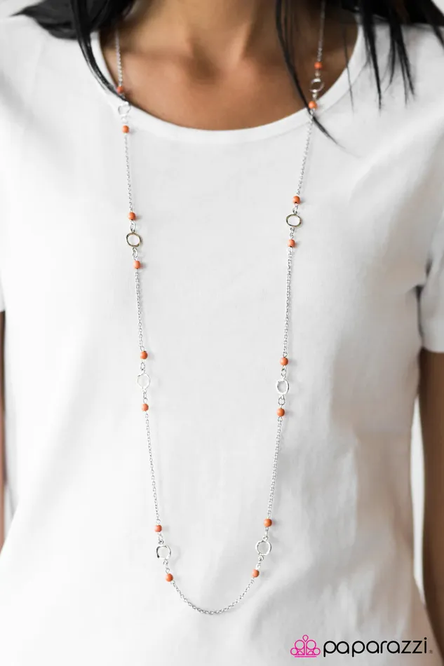 Paparazzi Necklace Beach Savvy Orange Paparazzi Jewelry Necklaces