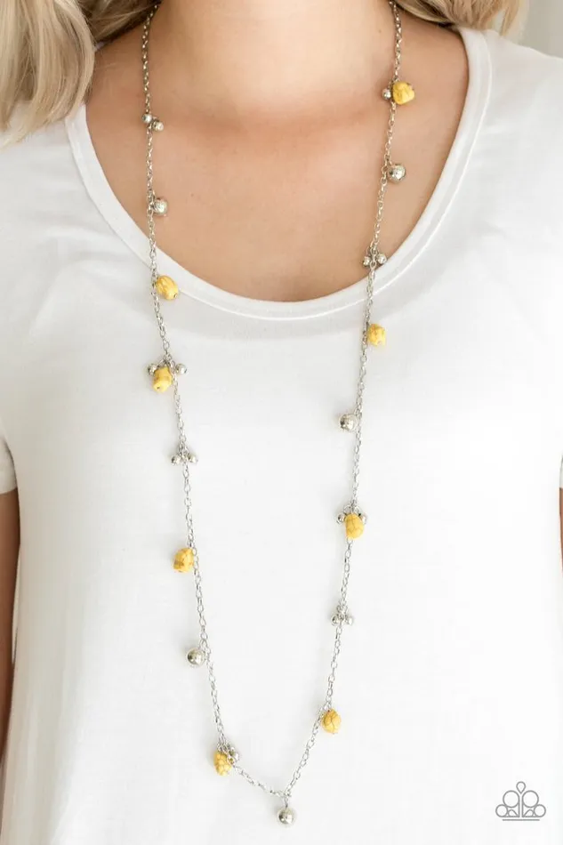 Paparazzi Necklace Both Feet On The Ground Yellow Paparazzi Jewelry Necklaces