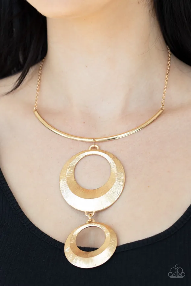 Paparazzi Necklace Egyptian Eclipse Gold Paparazzi Jewelry Necklaces
