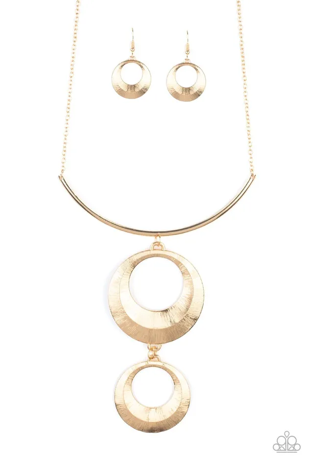 Paparazzi Necklace Egyptian Eclipse Gold Paparazzi Jewelry Necklaces