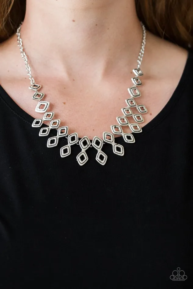 Paparazzi Necklace Geocentric Silver Paparazzi Jewelry Necklaces