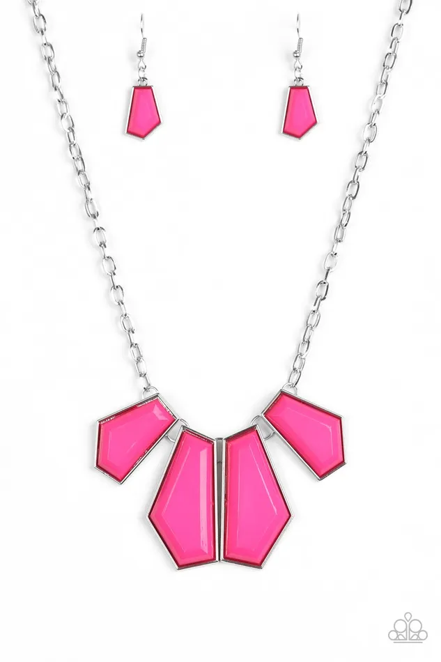 Paparazzi Necklace Get Up and GEO Pink Paparazzi Jewelry Necklaces