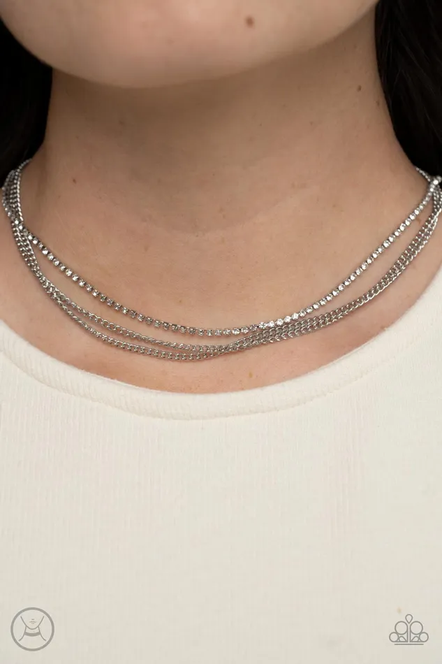 Paparazzi Necklace Glitzy Gusto White Paparazzi Accessories Necklaces