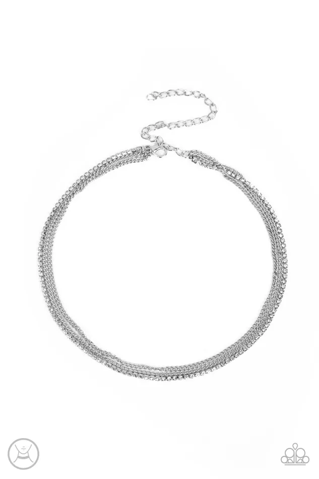 Paparazzi Necklace Glitzy Gusto White Paparazzi Accessories Necklaces