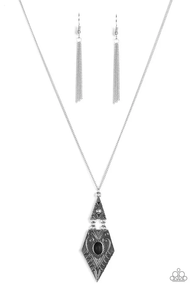 Paparazzi Necklace Just A Mirage Black Paparazzi Jewelry Necklaces