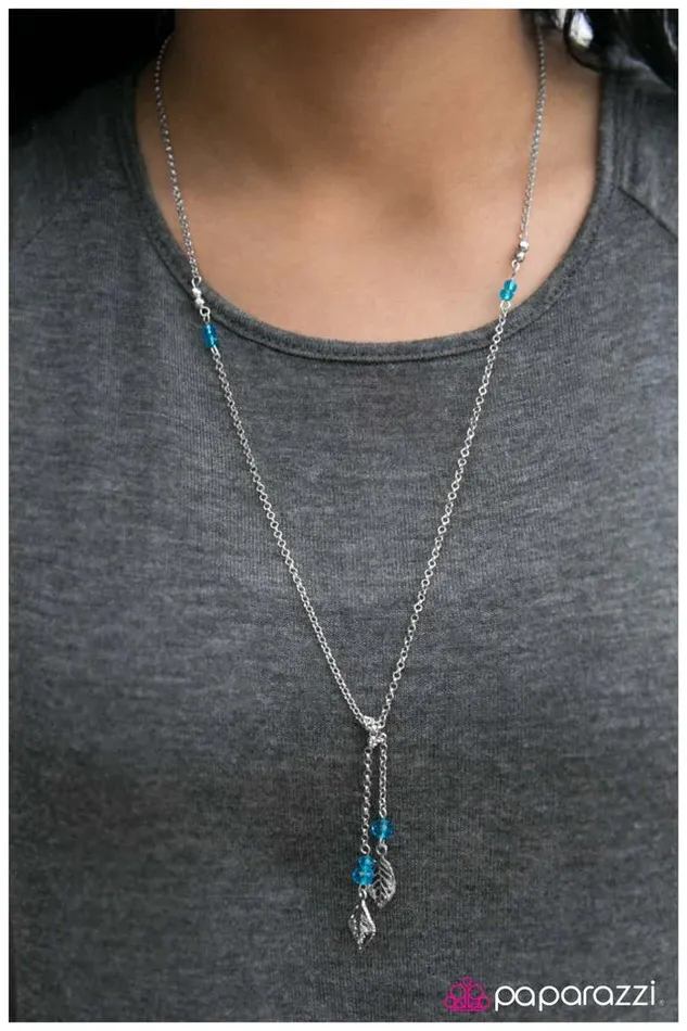 Paparazzi Necklace LEAF It Be Blue Paparazzi Jewelry Necklaces