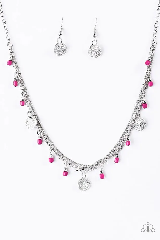 Paparazzi Necklace Marina Bay Pink Paparazzi Jewelry Necklaces