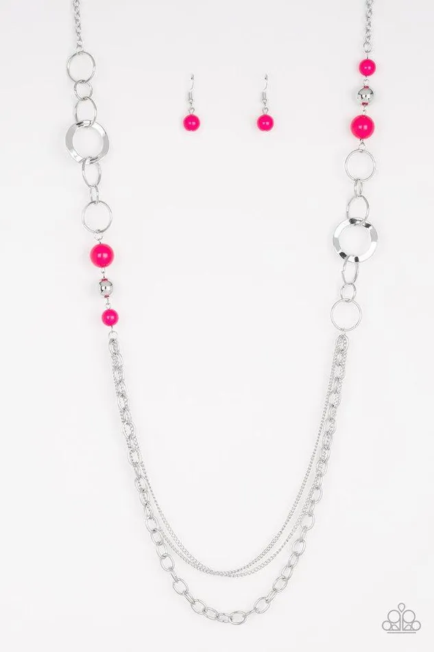 Paparazzi Necklace Modern Motley Pink Paparazzi Jewelry Necklaces