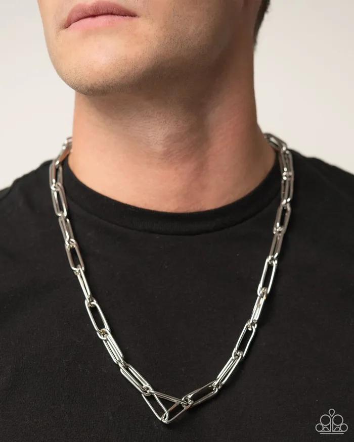 Paparazzi Necklace Paperclip Power Silver Paparazzi Jewelry Necklaces