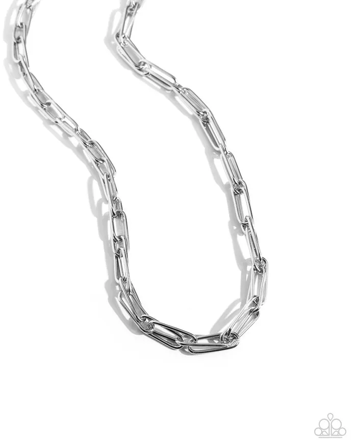 Paparazzi Necklace Paperclip Power Silver Paparazzi Jewelry Necklaces Paparazzi Necklace Paperclip Power Silver Paparazzi Jewelry Necklaces