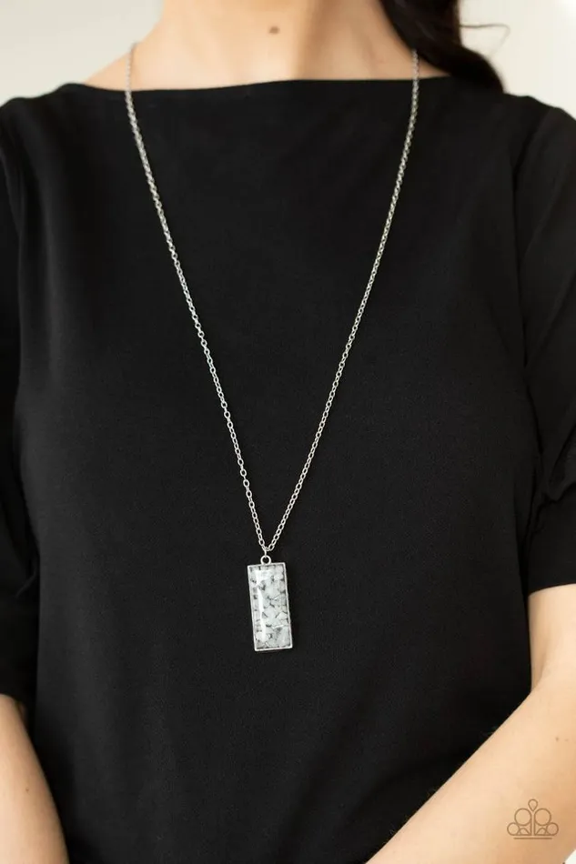 Paparazzi Necklace Retro Rock Collection White Paparazzi Jewelry Necklaces