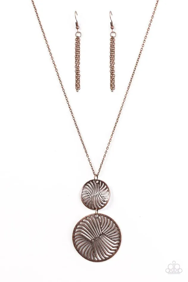 Paparazzi Necklace Spin Your Wheels Copper Paparazzi Jewelry Necklaces