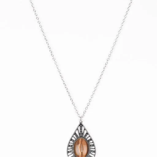 Paparazzi Necklace Total Tranquility Brown Paparazzi Jewelry Necklaces