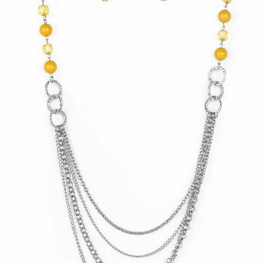 Paparazzi Necklace Vividly Vivid Yellow Paparazzi Jewelry Necklaces