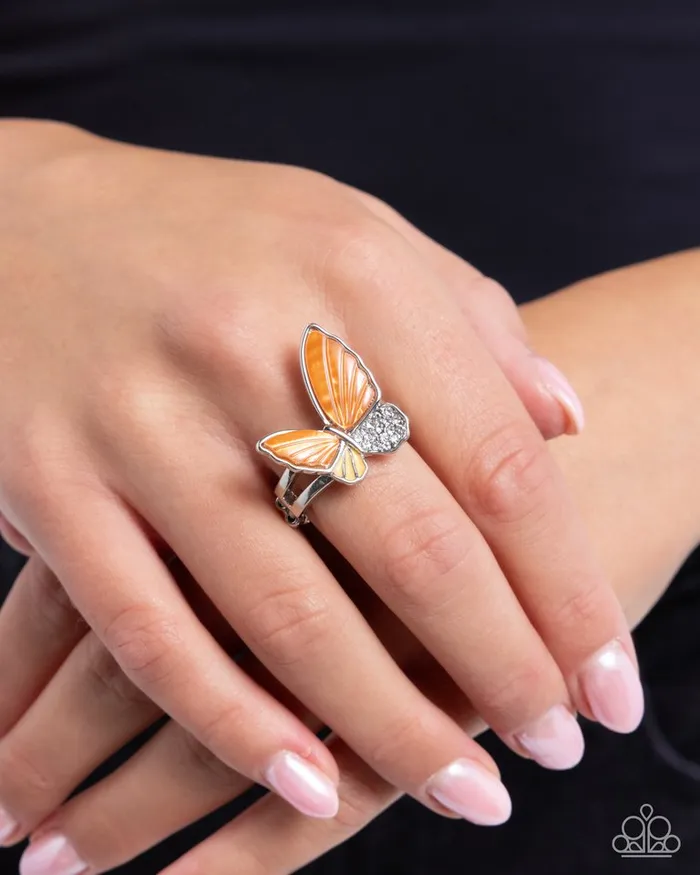 Paparazzi Ring Fluttering Fidelity Orange Paparazzi Jewelry Rings