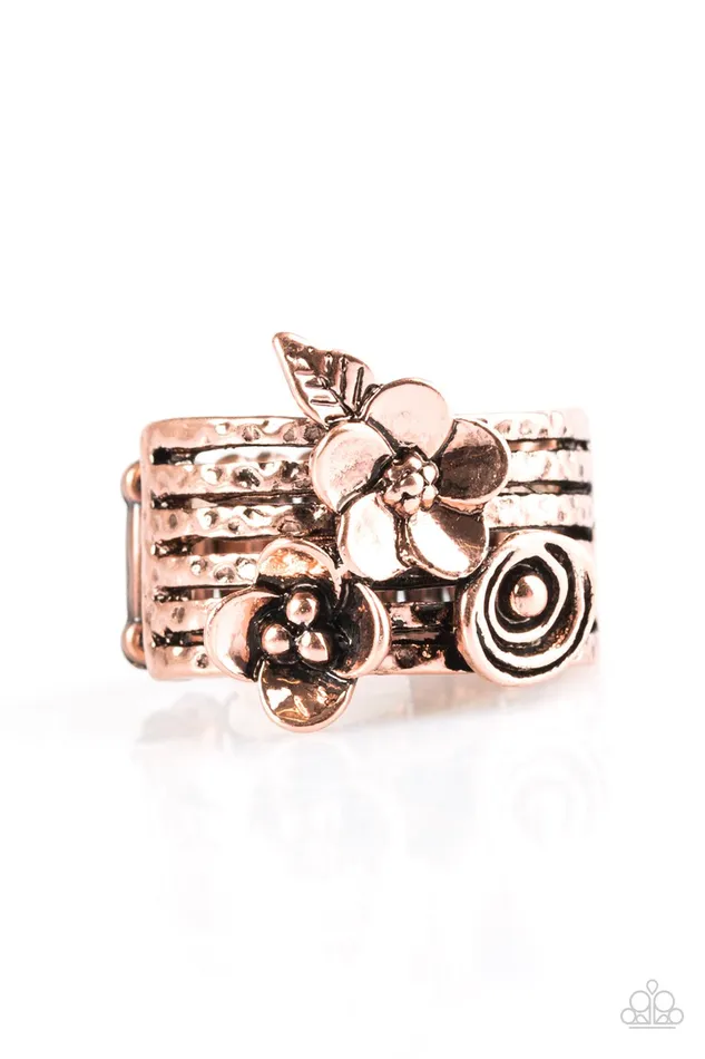 Paparazzi Ring Meadow Flowers Copper Paparazzi Jewelry Rings