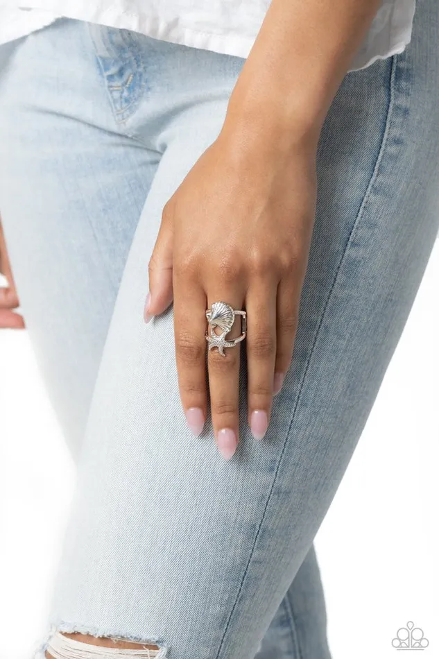 Paparazzi Ring Seashell Showcase Silver Paparazzi Jewelry Rings
