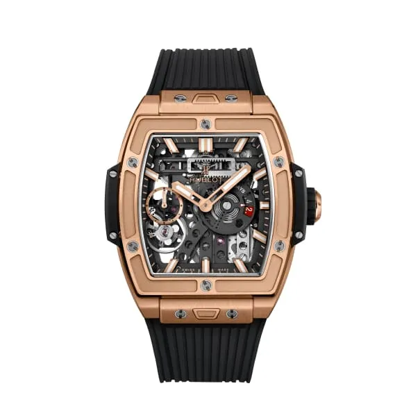 PreStyled Sets Hublot Spirit of Big Bang Meca10 King Gold 45mm Watch Ref 614OX1180RX Skeleton Dial in 18K Rose Gold Case Black Lined Rubber Strap Hublot PreStyled Sets Hublot Spirit of Big Bang Meca10 King Gold 45mm Watch Ref 614OX1180RX Skeleton Dial in 18K Rose Gold Case Black Lined Rubber Strap Hublot