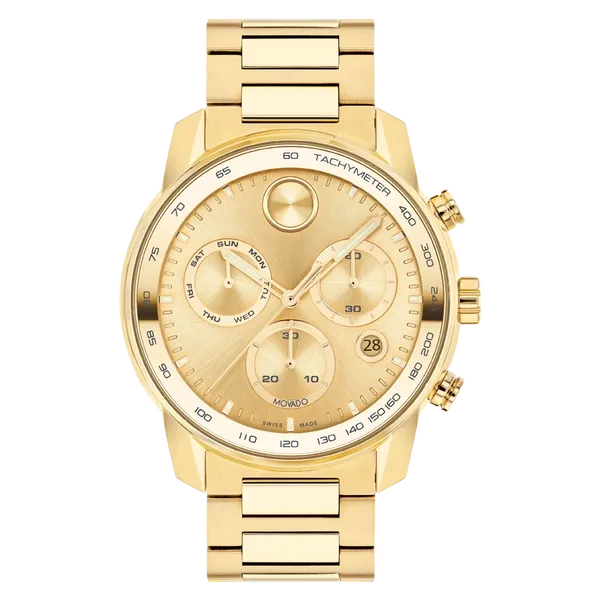 PreStyled Sets Movado Movado BOLD Verso Yellow GoldPlated 44mm Chronograph