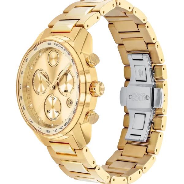 PreStyled Sets Movado Movado BOLD Verso Yellow GoldPlated 44mm Chronograph