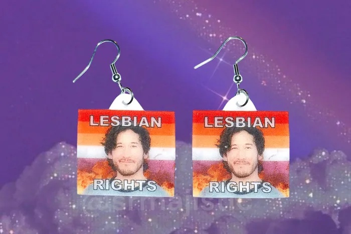 READY TO SHIP Markiplier Flaming Pride Flag Handmade Earrings Sam Makes Things Earrings READY TO SHIP Markiplier Flaming Pride Flag Handmade Earrings Sam Makes Things Earrings