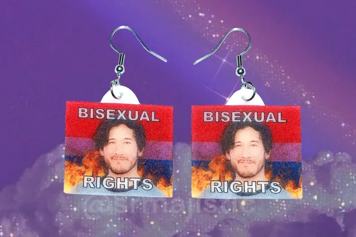 READY TO SHIP Markiplier Flaming Pride Flag Handmade Earrings Sam Makes Things Earrings READY TO SHIP Markiplier Flaming Pride Flag Handmade Earrings Sam Makes Things Earrings