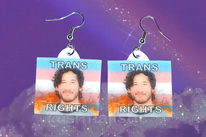 READY TO SHIP Markiplier Flaming Pride Flag Handmade Earrings Sam Makes Things Earrings READY TO SHIP Markiplier Flaming Pride Flag Handmade Earrings Sam Makes Things Earrings