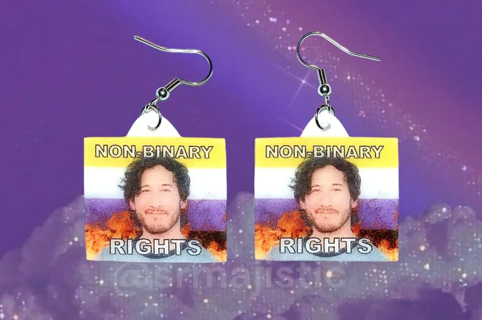 READY TO SHIP Markiplier Flaming Pride Flag Handmade Earrings Sam Makes Things Earrings READY TO SHIP Markiplier Flaming Pride Flag Handmade Earrings Sam Makes Things Earrings