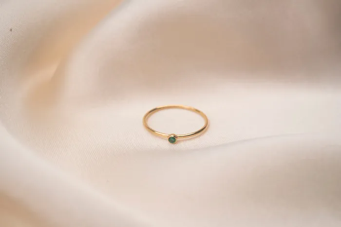 RG Earrings Gold Filled Emerald Crystal Stacker